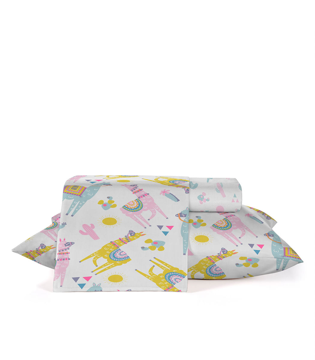 Jogo De Cama Duplo Solteiro Teka Rosa