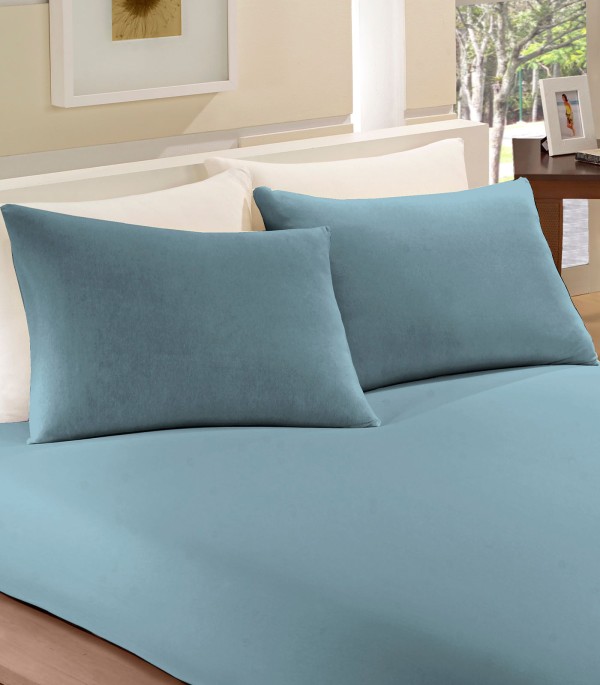 Encontraproduto.com.br - Fronha Lisa  Avulsa Microfibra Camesa Azul