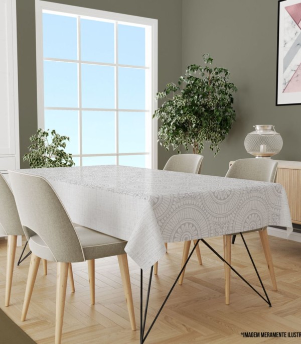 Toalha De Mesa Retangular 6 Lugares Wevans Branco