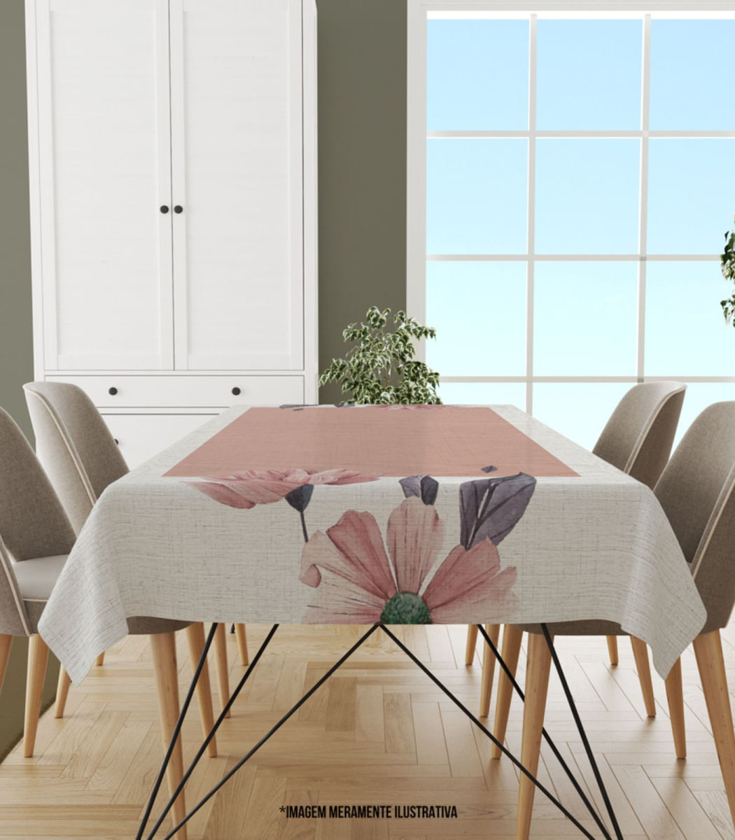Encontraproduto.com.br - Toalha De Mesa Retangular 6 Lugares Wevans Bege