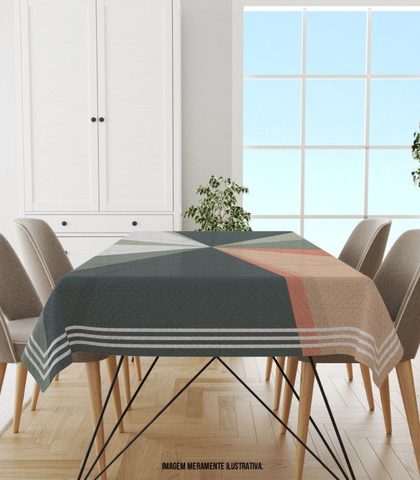 Encontraproduto.com.br - Toalha De Mesa Retangular 6 Lugares Wevans Cinza