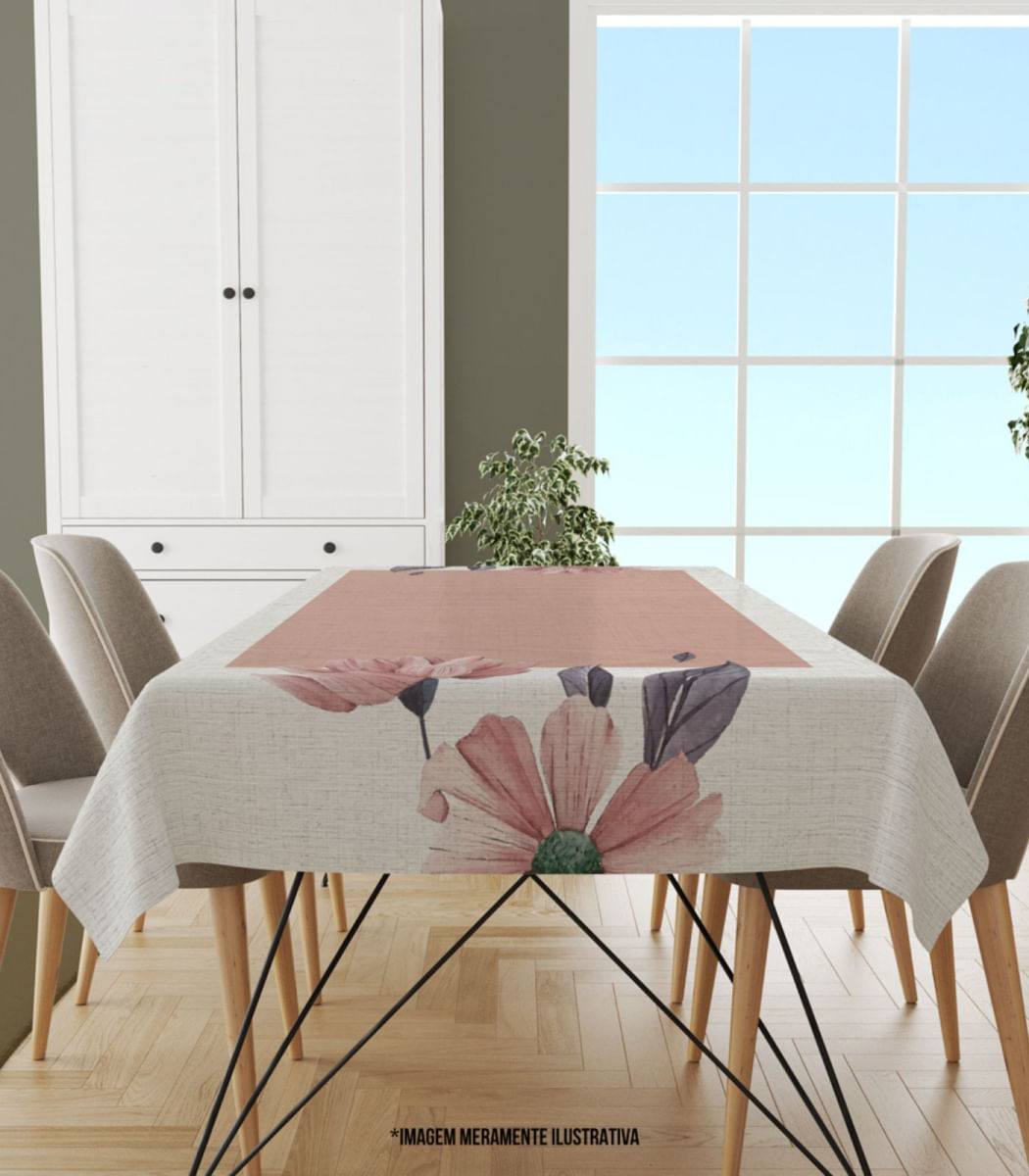 Encontraproduto.com.br - Toalha De Mesa Retangular 8 Lugares Wevans Bege