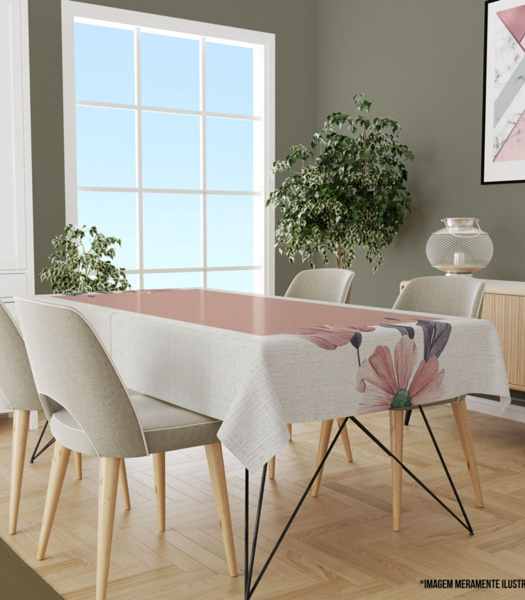 Encontraproduto.com.br - Toalha De Mesa Retangular 8 Lugares Wevans Bege