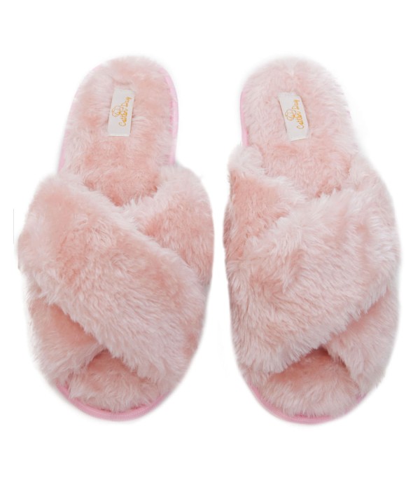 Pantufa Feminina Pelúcia Trançada Cotton Day Rosa