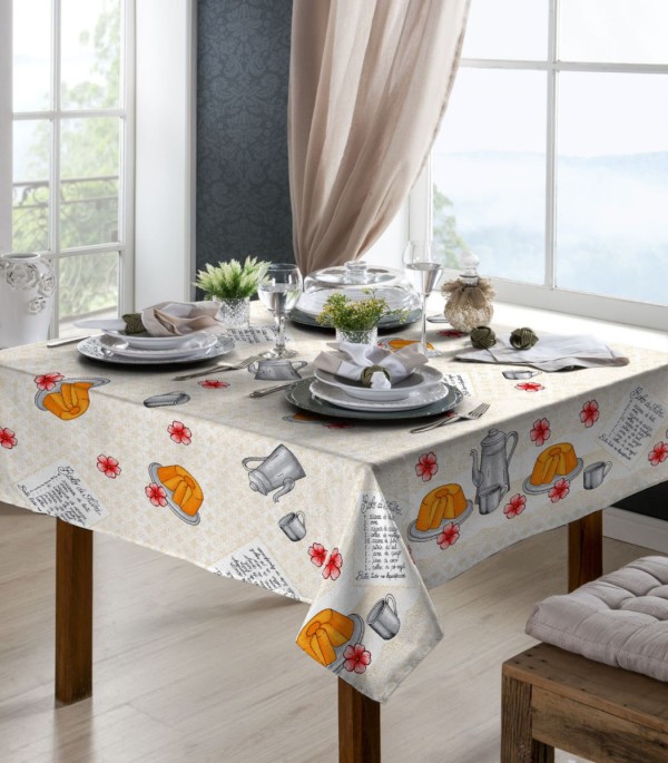 Toalha De Mesa Quadrada 1.40m x 1,40m Raner Bege