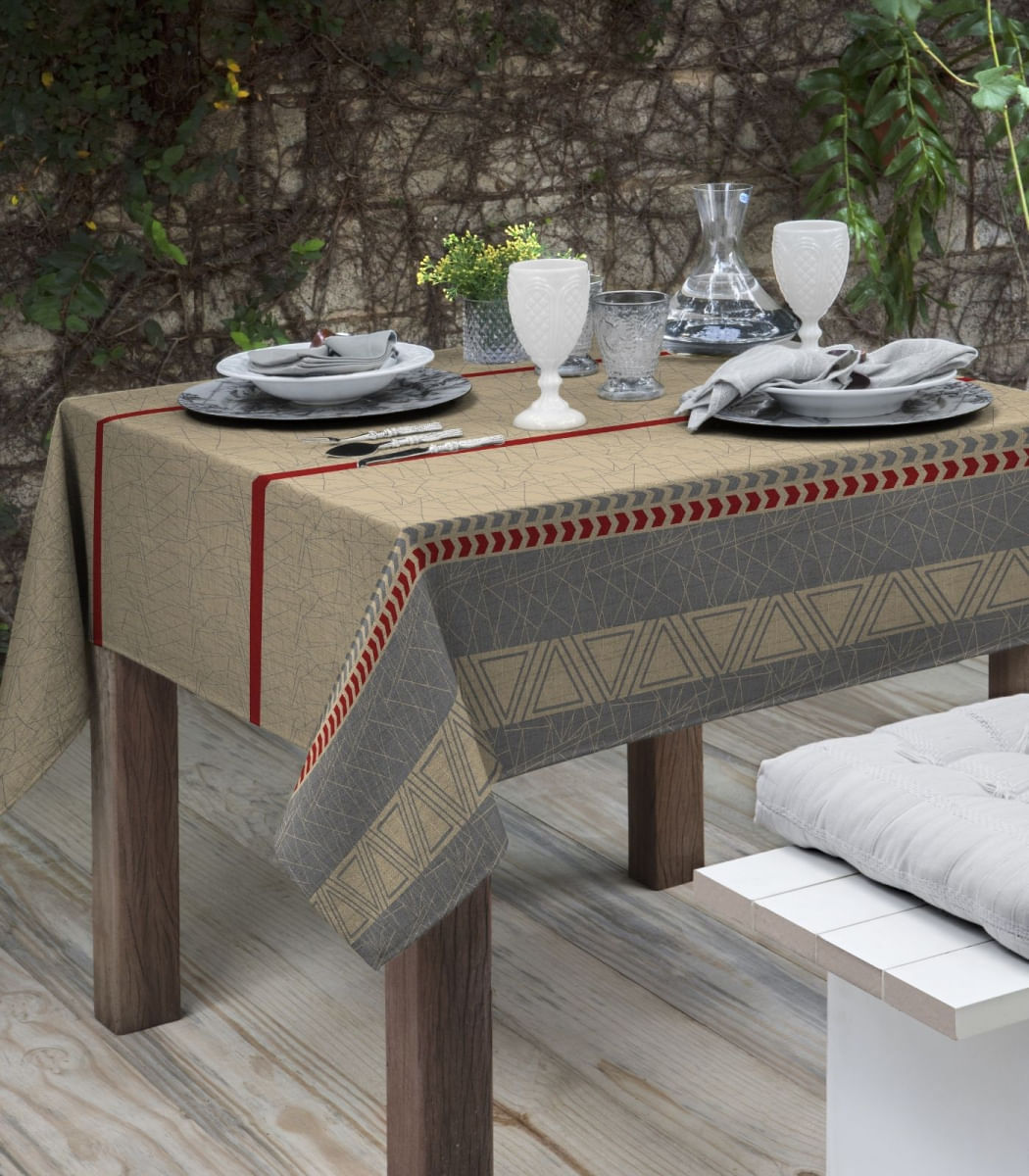Toalha De Mesa Quadrada Gourmet Raner Vermelho