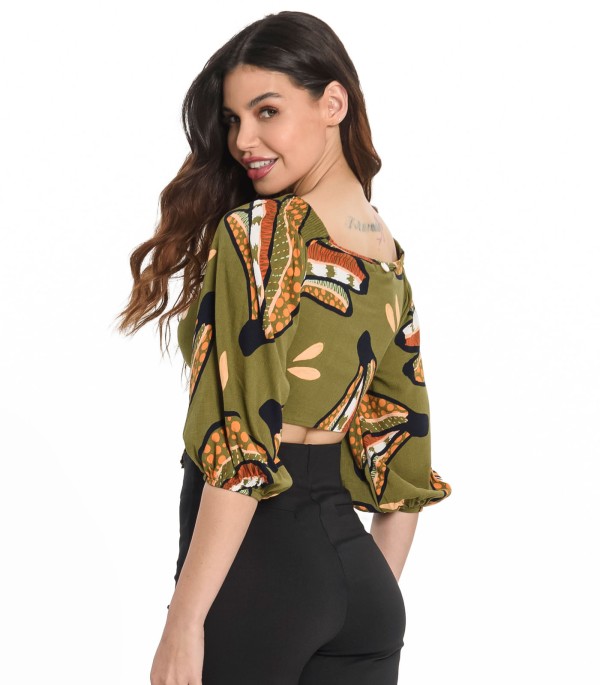 Encontraproduto.com.br - Blusa Feminina Ciganinha Endless Verde