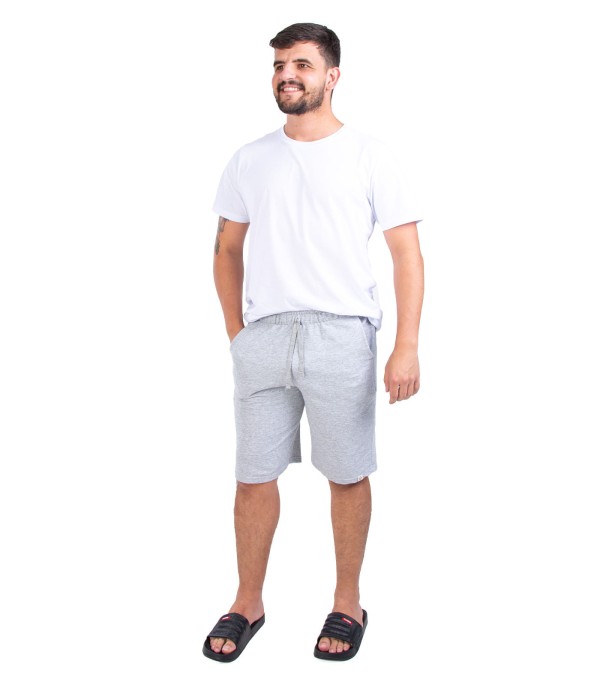 Encontraproduto.com.br - Bermuda Moletom Masculina Select Cinza