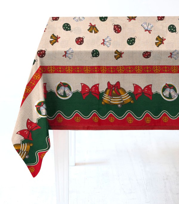 Toalha de Mesa Linhão Natalina 1,40mX2,45m Panosul Bege