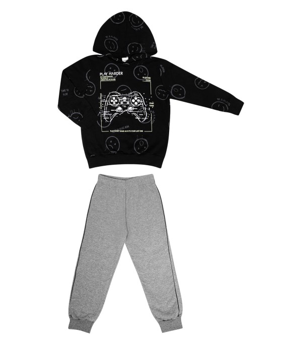 Conjunto Infantil Masculino Play Rovitex Kids Preto