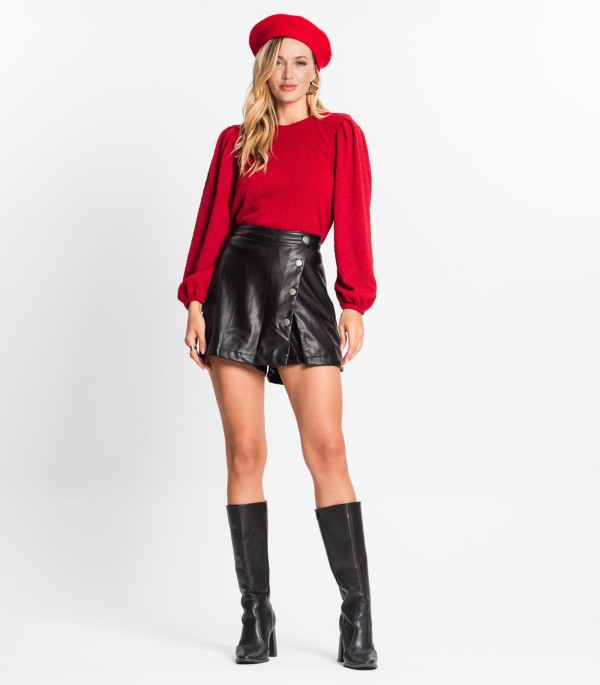 Encontraproduto.com.br - Blusão Feminino Em Tricot Pop Endless Vermelho