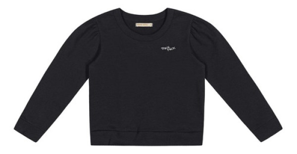 Encontraproduto.com.br - Blusa Manga Longa Feminina Molecotton Trick Nick Preto
