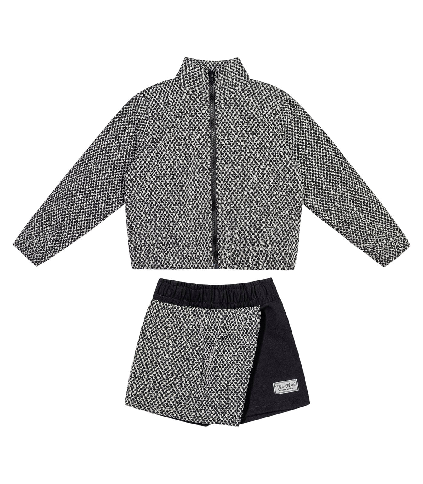 Encontraproduto.com.br - Conjunto Jaqueta com Shorts Saia Trick Nick Preto