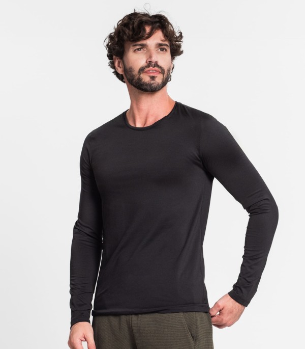 Camiseta Manga Longa Masculina Suplex Diametro Preto