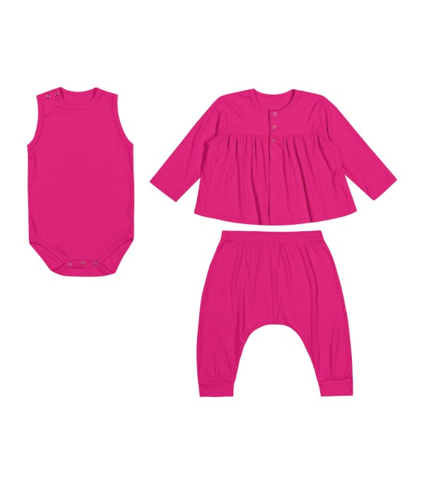 Conjunto Infantil 3 Peças Trick Nick Baby Rosa