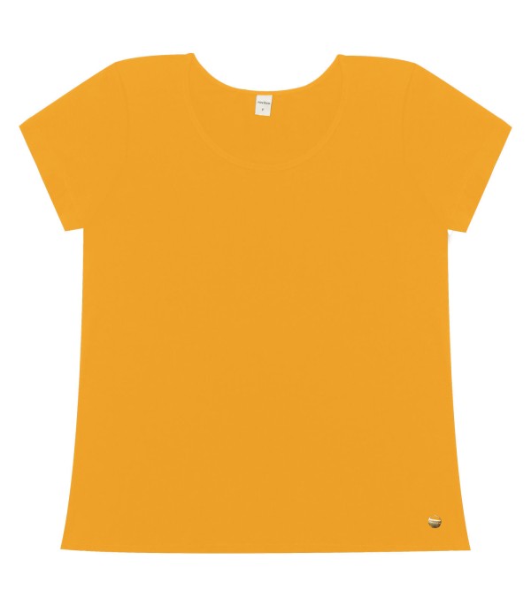 Encontraproduto.com.br - Blusa Feminina Viscotorcion Básica Rovitex Amarelo