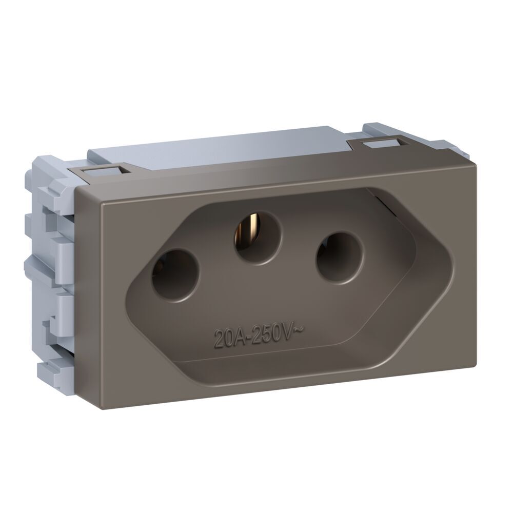 Encontraproduto.com.br - Módulo Tomada 2P+T 20A-250V PB 16028607 Argila Esatta Weg