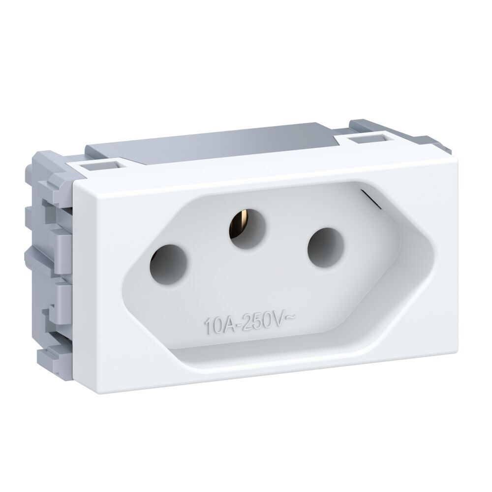 Encontraproduto.com.br - Módulo Tomada 2P+T 10A/250V Branco Esatta