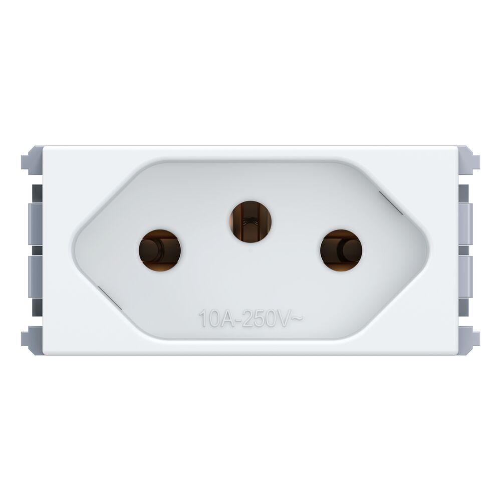 Encontraproduto.com.br - Módulo Tomada 2P+T 10A/250V Branco Esatta