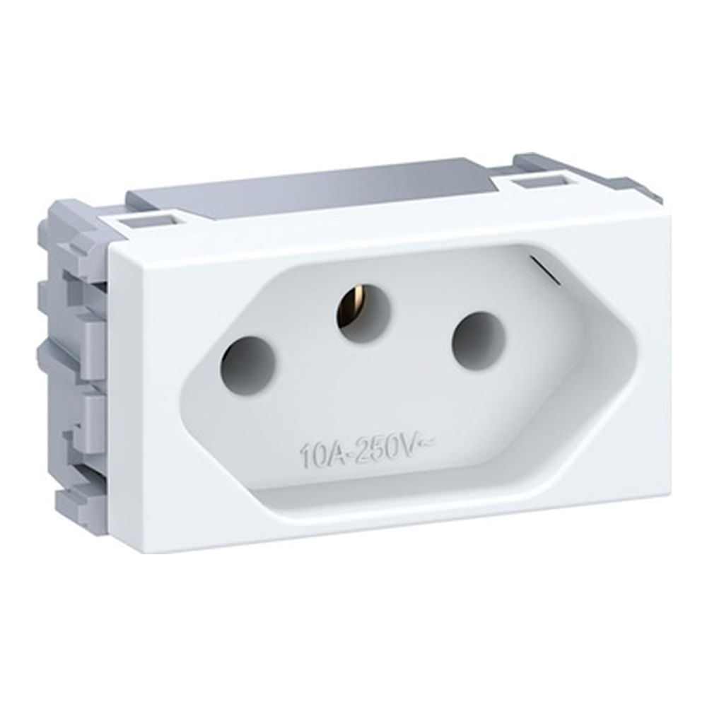 Encontraproduto.com.br - Módulo Tomada 2P+T 10A/250V Branco Esatta