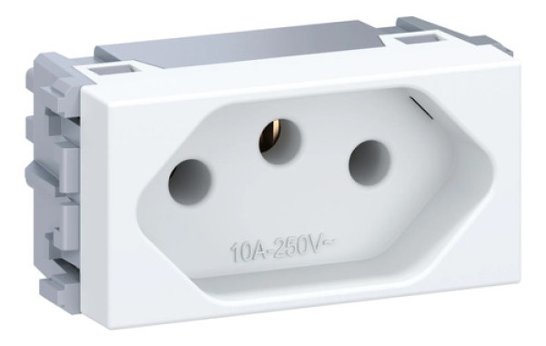 Módulo Tomada 2P+T 10A/250V Branco Esatta