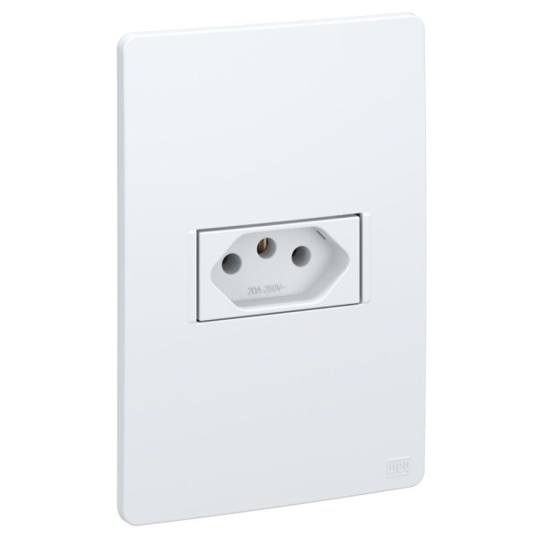 Encontraproduto.com.br - Conjunto Montado Tomada 2P+T 20A-250V PB 16091205 Branco Esatta Weg