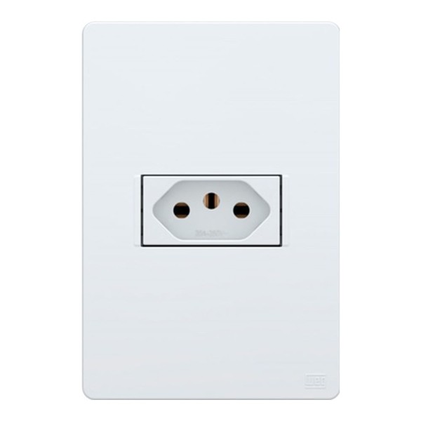 Encontraproduto.com.br - Conjunto Montado Tomada 2P+T 20A-250V PB 16091205 Branco Esatta Weg