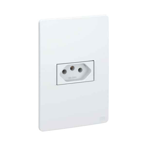 Encontraproduto.com.br - Conjunto Montado Tomada 2P+T 20A-250V PB 16091205 Branco Esatta Weg