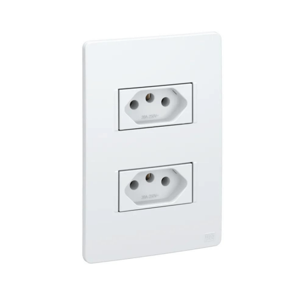 Conjunto Montado Tomada Dupla 2P+T 20A-250V PB 16091207 Branco Esatta Weg