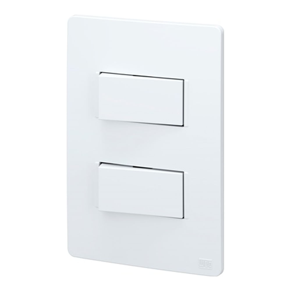 Encontraproduto.com.br - Conjunto Montado 2 Interruptores Simples 16091321 Branco Esatta Weg