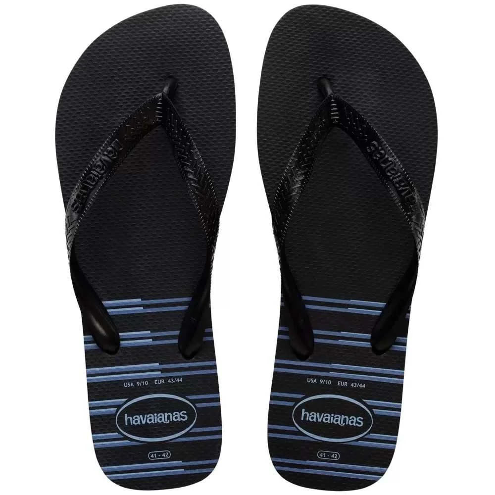 Encontraproduto.com.br - Sandálias Havaianas Top Basic Preto/Azul Tamanho 37/38 1 Par
