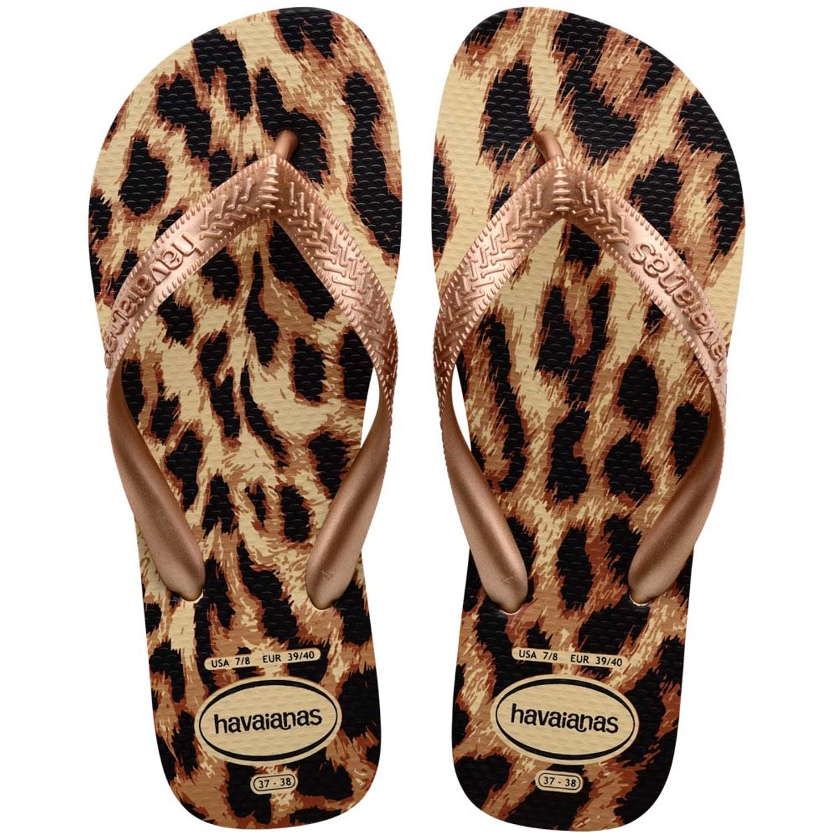 Sandália Havaianas Top Animals Areia/Rose Gold 41/42