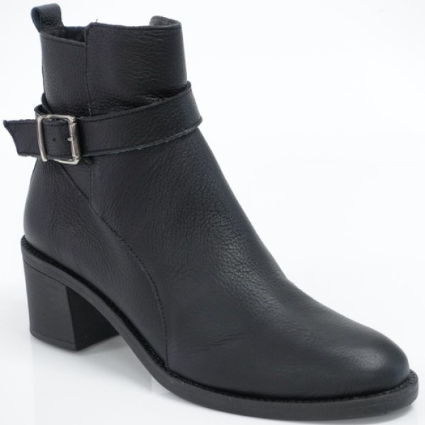 Encontraproduto.com.br - Bota Lia Line Cano Curto Couro 2309-71644 Preto
