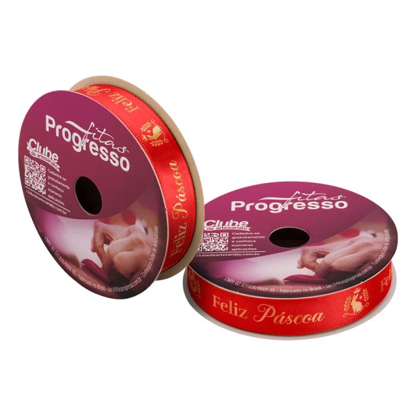 Encontraproduto.com.br - Fita de Cetim Feliz Páscoa 15mmx10m ECF003H COR480 PROGRESSO