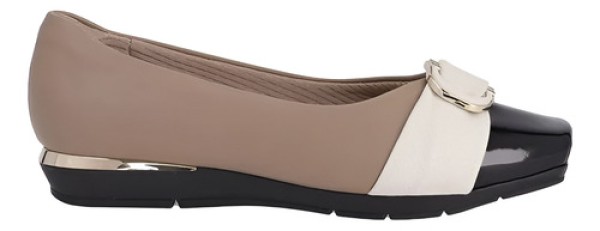 Sapato Feminino Anabela Piccadilly Bege