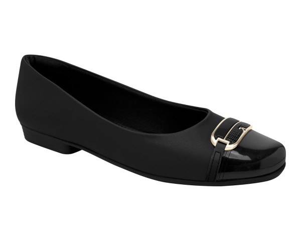 Sapatilha Piccadilly Fivela Conforto Preto