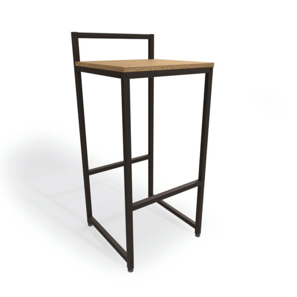 Encontraproduto.com.br - Banqueta Alta Crome Industrial Freijó/Preto Fosco LI024 Kappesberg