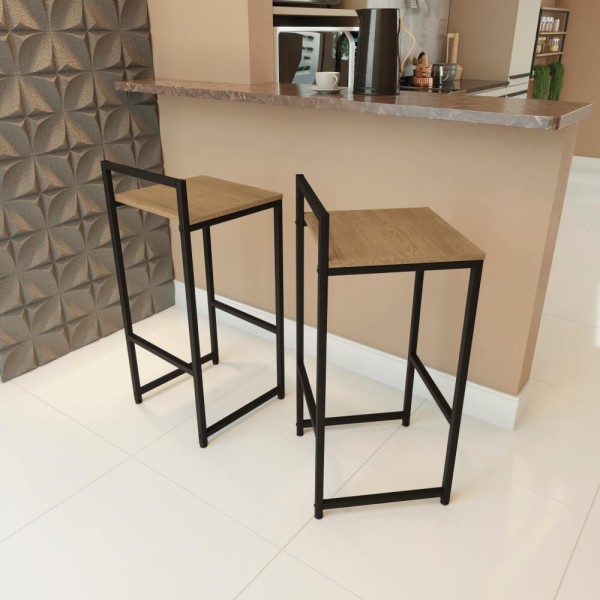Encontraproduto.com.br - Banqueta Alta Crome Industrial Freijó/Preto Fosco LI024 Kappesberg