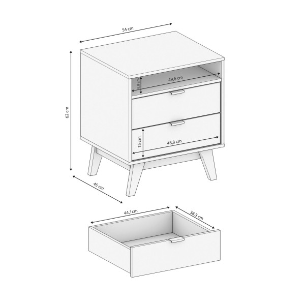 Encontraproduto.com.br - Mesa De Cabeceira Kappesberg 2 Gavetas Itapuã/argila