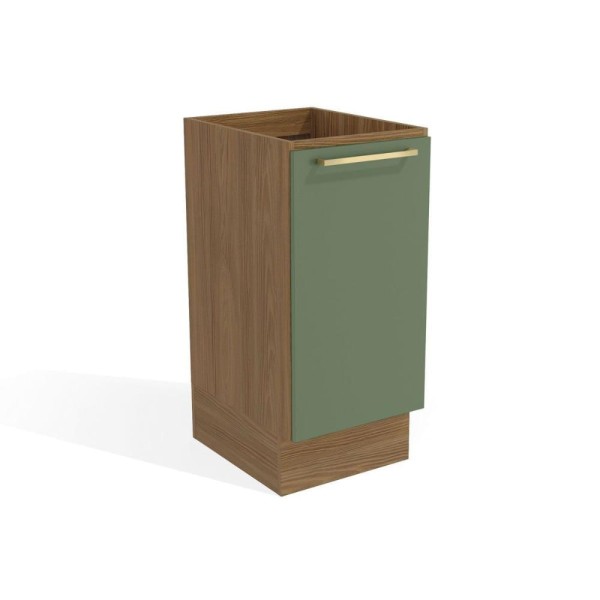 Balcão de Cozinha Botanic M621 c/ 1 Porta 40cm Nogueira/Verde Oliva - Kappesberg