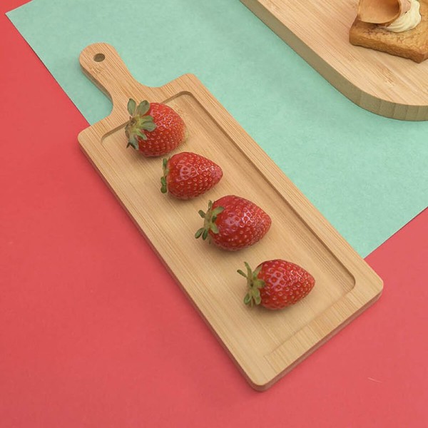 Encontraproduto.com.br - Tábua De Bambu 24x8cm Petisqueira Travessa Bandeja Retangular Pequena Servir Uz