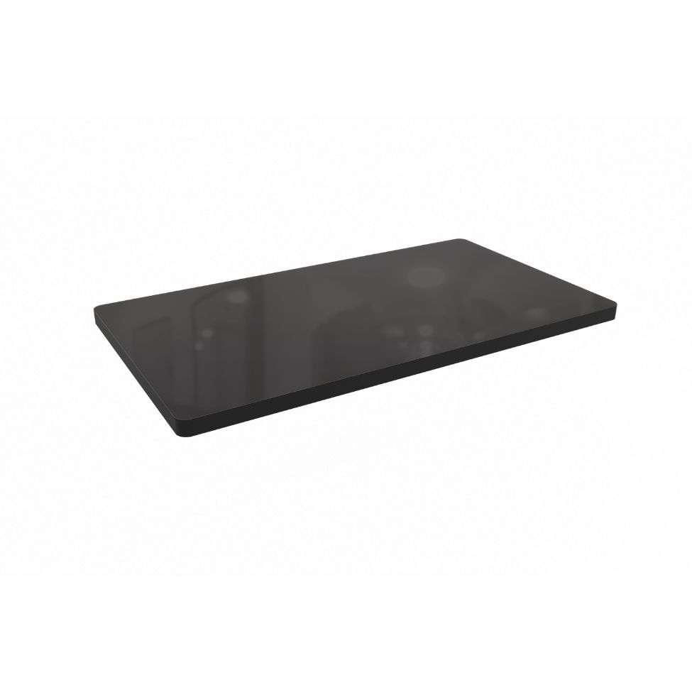 Tampo Retangular para Mesa de Jantar com Vidro Peônia Preto 160 cm
