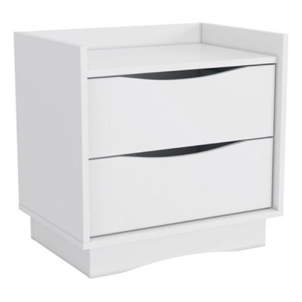 Mesa de Cabeceira 2 Gavetas Branco M261 Kappesberg