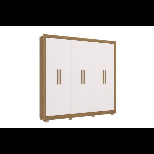 Encontraproduto.com.br - Guarda-Roupa Casal Kappesberg 6 Portas 2 Gavetas Marrom/Branco - CB02M569
