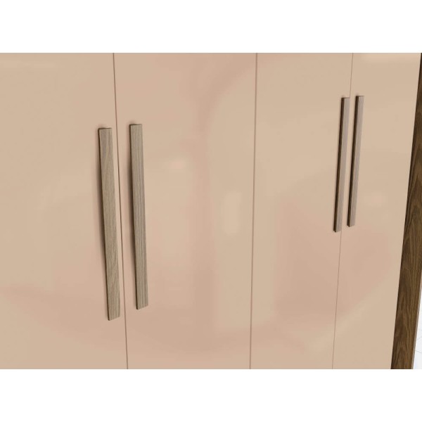 Encontraproduto.com.br - Roupeiro 5 Portas E 4 Gavetas Kappesberg Espelho Nogueira E Macadamia CB01N564