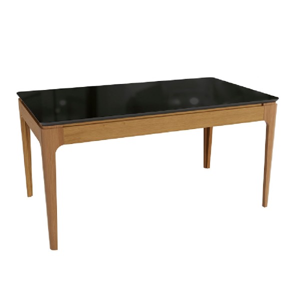Mesa de Jantar Mira para 6 Lugares 160x90cm Kappesberg - Carvalho e Preto