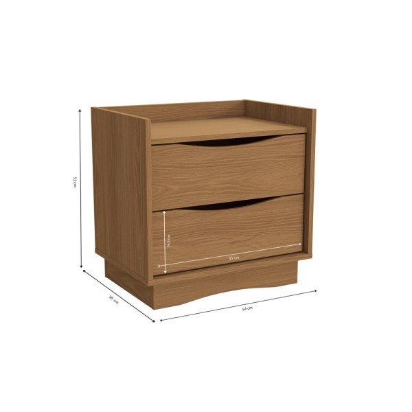 Encontraproduto.com.br - Mesa De Cabeceira Com 2 Gavetas Kappesberg Canela M261