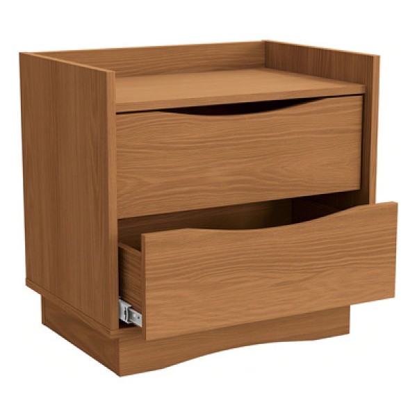 Mesa De Cabeceira Com 2 Gavetas Kappesberg Canela M261