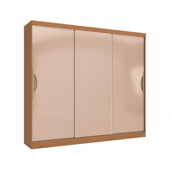 Guarda-Roupa Casal Henri sem Pés Flex 3 PT 4 GV Canela e Macadâmia