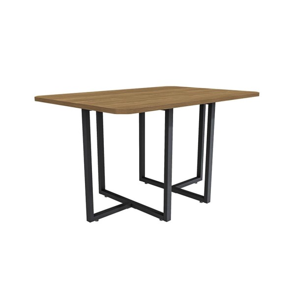 Encontraproduto.com.br - Conjunto de Mesa de Cozinha Retangular com Tampo MDP e 4 Cadeiras Margarida Corino Branco e Preto